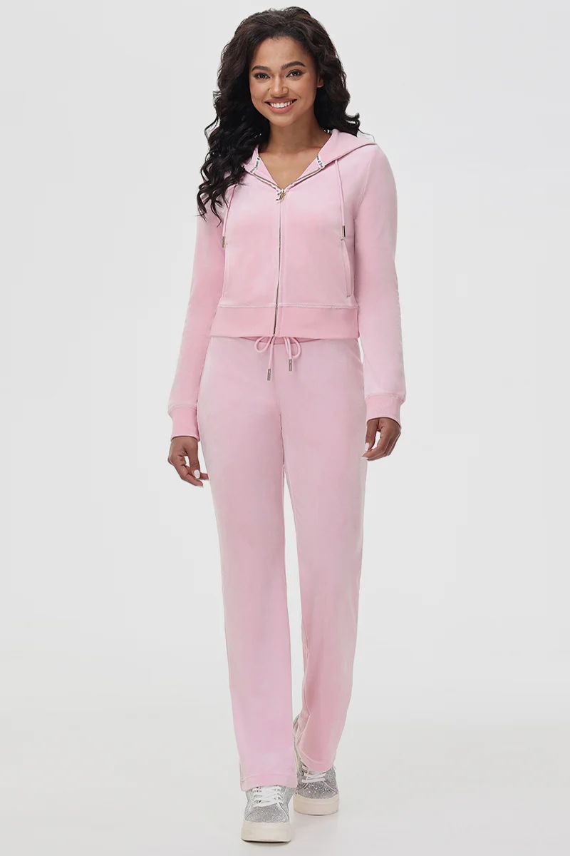 110010762 Juicy Rib Waist Velour Pant-Whisper Pink