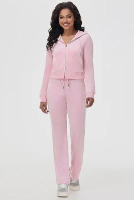 110010762 Juicy Rib Waist Velour Pant-Whisper Pink