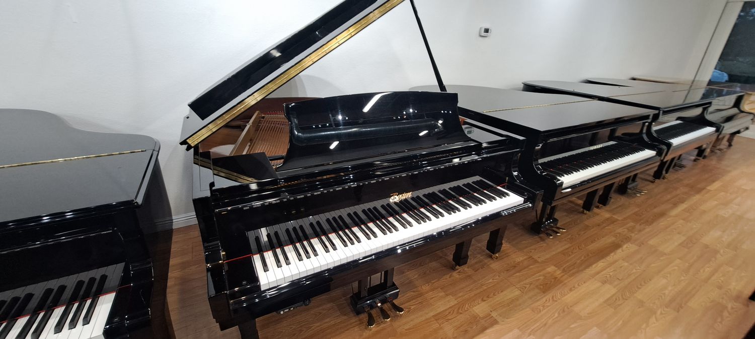 Like New Boston GP-156 Grand Piano w/QRS Player. Piano Designed by Steinway &amp; Sons.