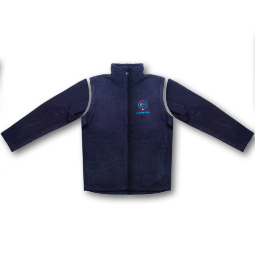 Fleece-Jacke mit abnehmbaren Ärmeln, navy blue