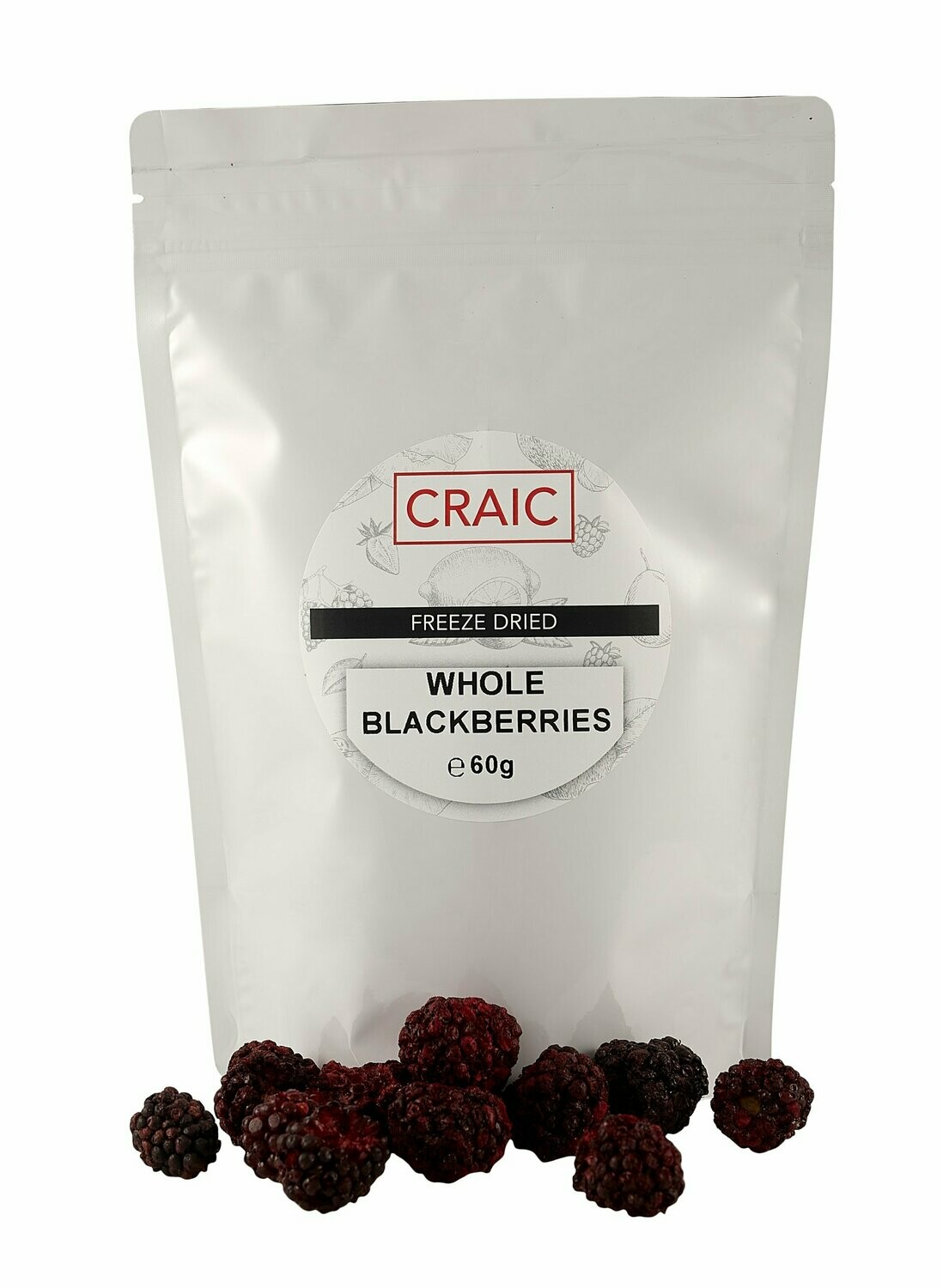Freeze Dried Whole Blackberries 60g
