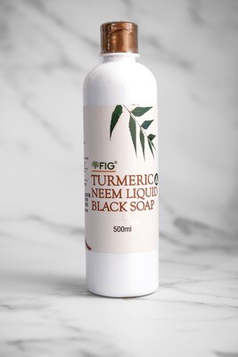 FIGTREE LIQUID BLACK SOAP WITH NEEM & TURMERIC (500ML)