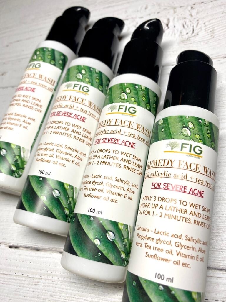 FIGTREE REMEDY FACE WASH WITH SALICYLIC ACID +TEA TREE OIL (FOR SEVERE ACNE) 100ml