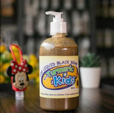 FIGTREE LIQUID BLACK SOAP WITH TURMERIC  FOR KIDS  (500ML)