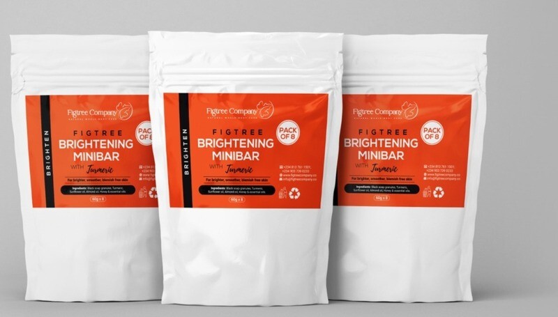 FIGTREE BRIGHTENING BLACK SOAP WITH TURMERIC MINI BARS (PACK OF 8)