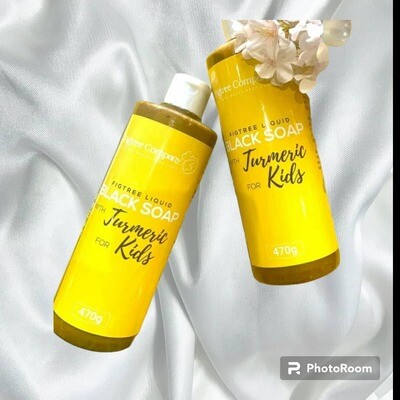 FIGTREE LIQUID BLACK SOAP WITH TURMERIC  FOR KIDS  (525G)