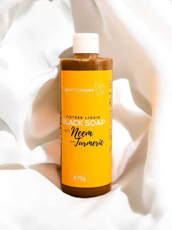 FIGTREE LIQUID BLACK SOAP WITH NEEM &amp; TURMERIC (525G)