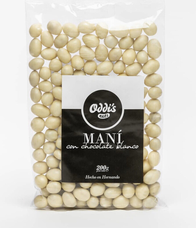 Maní con chocolate blanco x 100 grs
