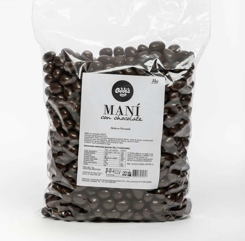 Maní con chocolate negro x 100 grs