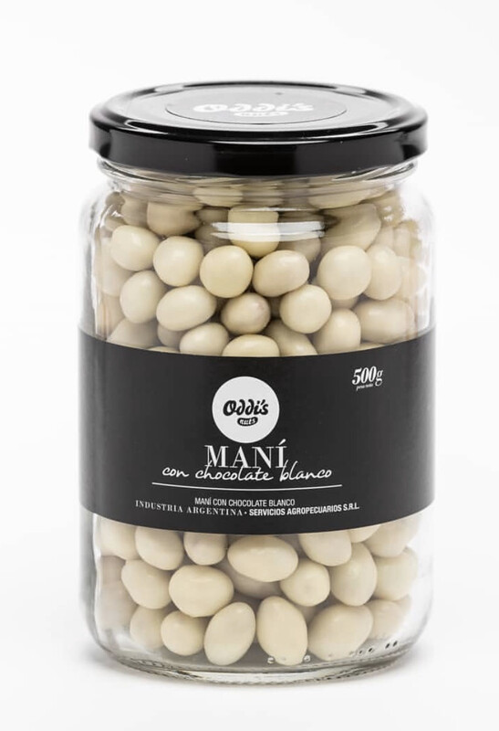 Maní con chócate blanco x 500 grs