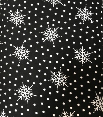 Flannel Most Wonderful Time falling snow black