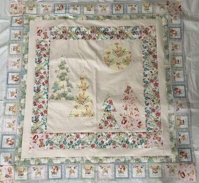 Forest Friends pink Baby Quilt Kit