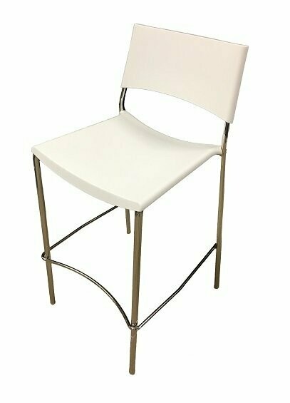 Barhocker "Padova" Weiß/Chrom