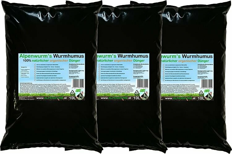 Wurmhumus / Wurmkompost - 30L | 100% natürlicher organischer Dünger