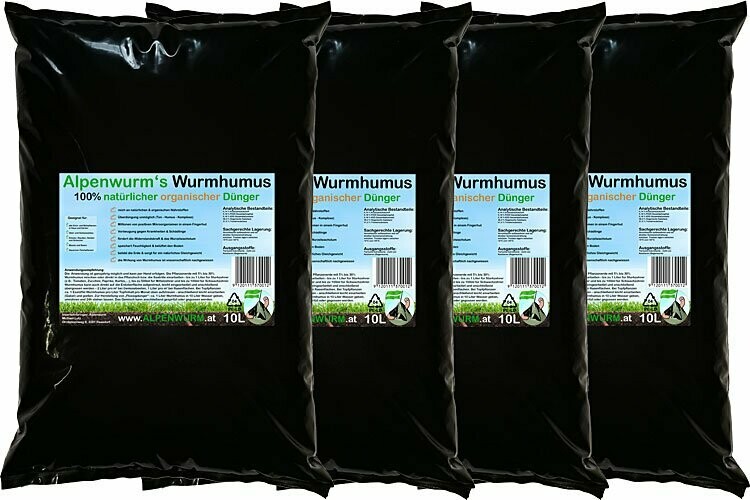 Wurmhumus / Wurmkompost - 40L | 100% natürlicher organischer Dünger