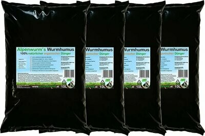 Wurmhumus / Wurmkompost - 40L | 100% natürlicher organischer Dünger