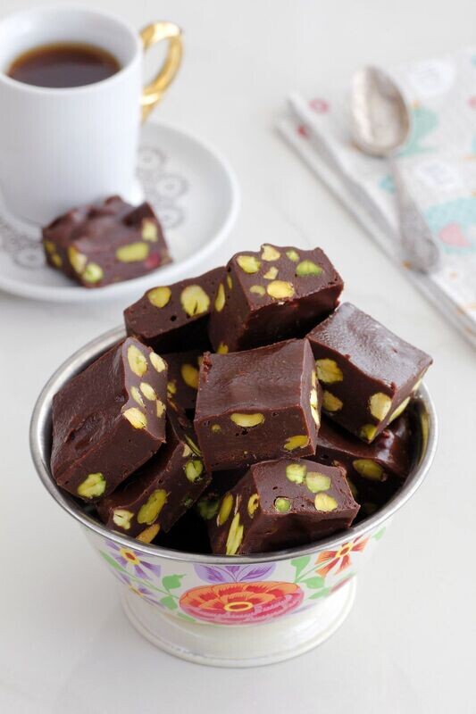 Fudge de ciocolata cu fistic