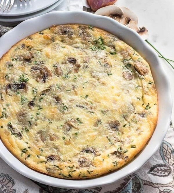 Quiche cu ciuperci keto si low-carb