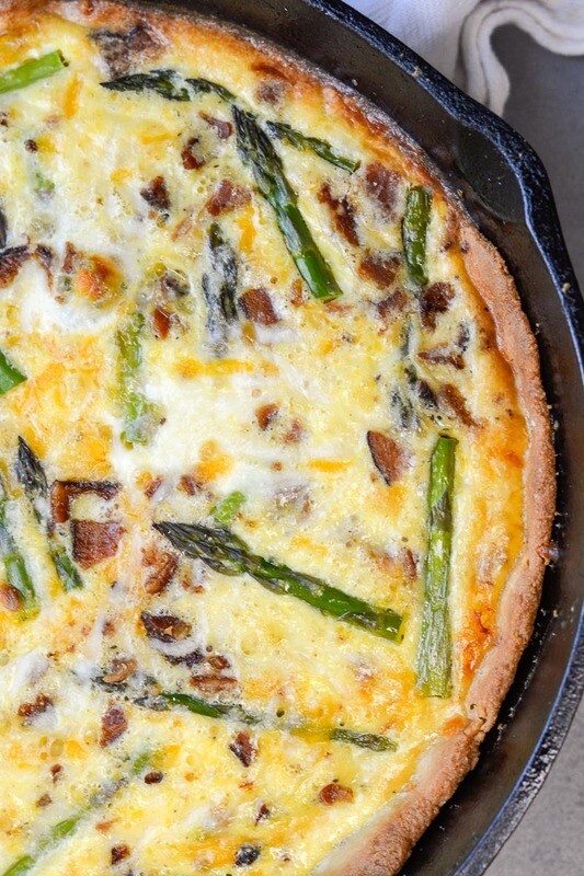 Quiche cu bacon si asparagus keto