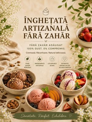 Inghețată artizanală fără zahăr