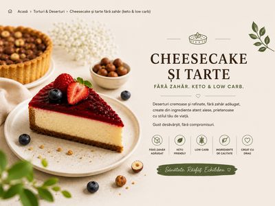 Cheesecake și tarte fără zahăr (keto &amp; low carb)