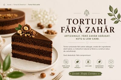 Torturi artizanale  fără zahăr (keto &amp; low carb)
