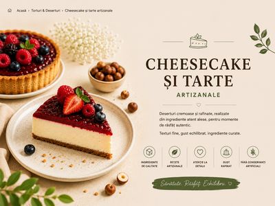 Cheesecake și tarte artizanale