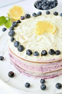 Tort artizanal cu afine și cremă de lămâie (keto &amp; low carb)