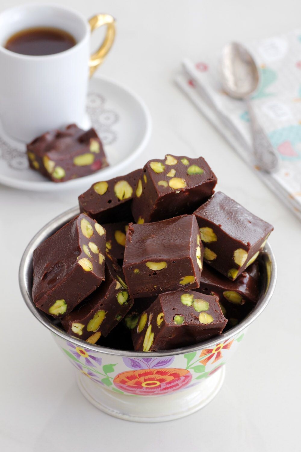 Fudge de ciocolata cu fistic