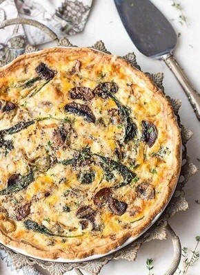 Quiche cu Spanac și Ciuperci (keto &amp; low carb)
