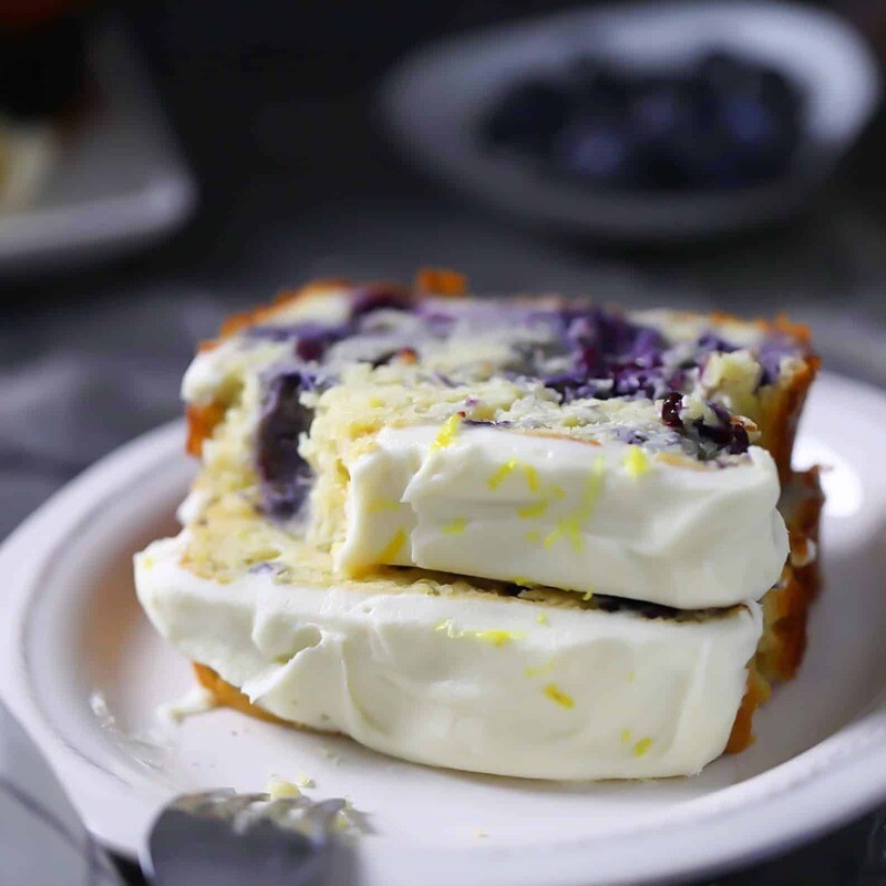 Chec cu afine, lămâie și cremă de brânză, fără zahăr (keto &amp; low carb)
