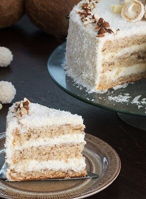 Tort Raffaello – cocos, migdale și cremă fină