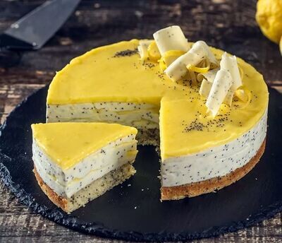 Tort cu mac și lemon curd fără zahăr (keto &amp; low carb)