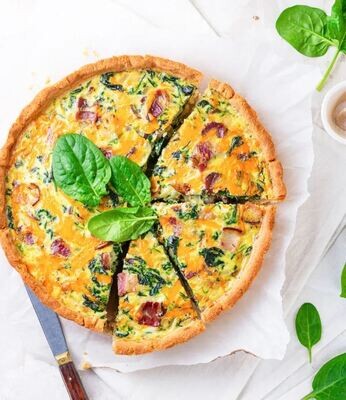 Quiche cu Spanac și Bacon (keto &amp; low carb)