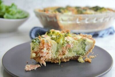 Quiche cu Somon și Broccoli (keto &amp; low carb)