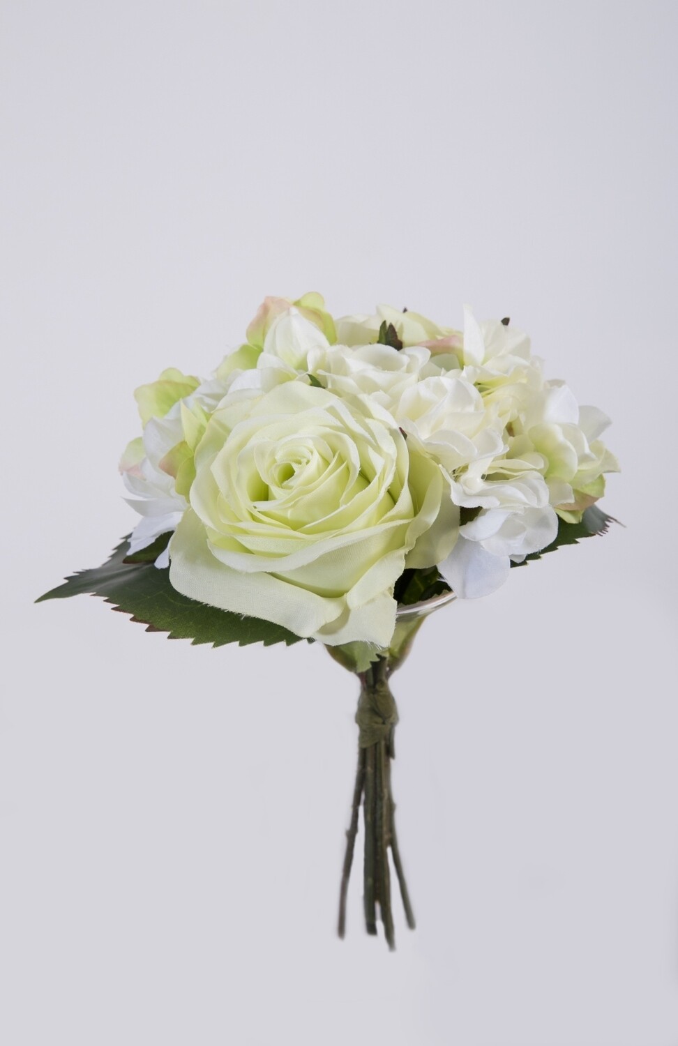 Gemengd boeket rozen/hortensia 22 cm