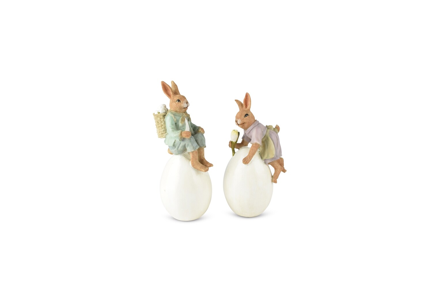Set 2 bunnies vintage op ei hij & zij