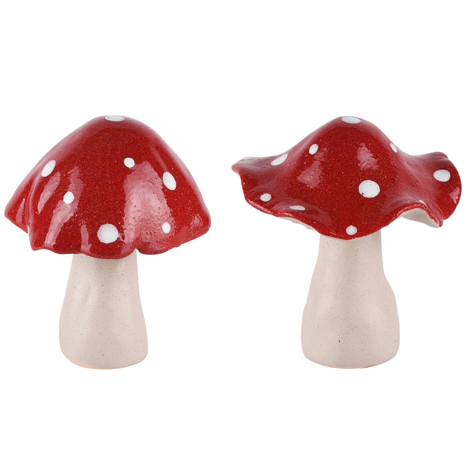Set 2 paddenstoeltjes rood/wit
