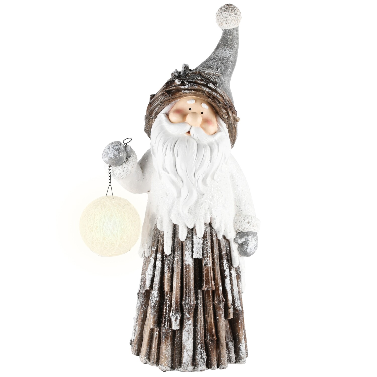 Santa met bollamp grijs LED