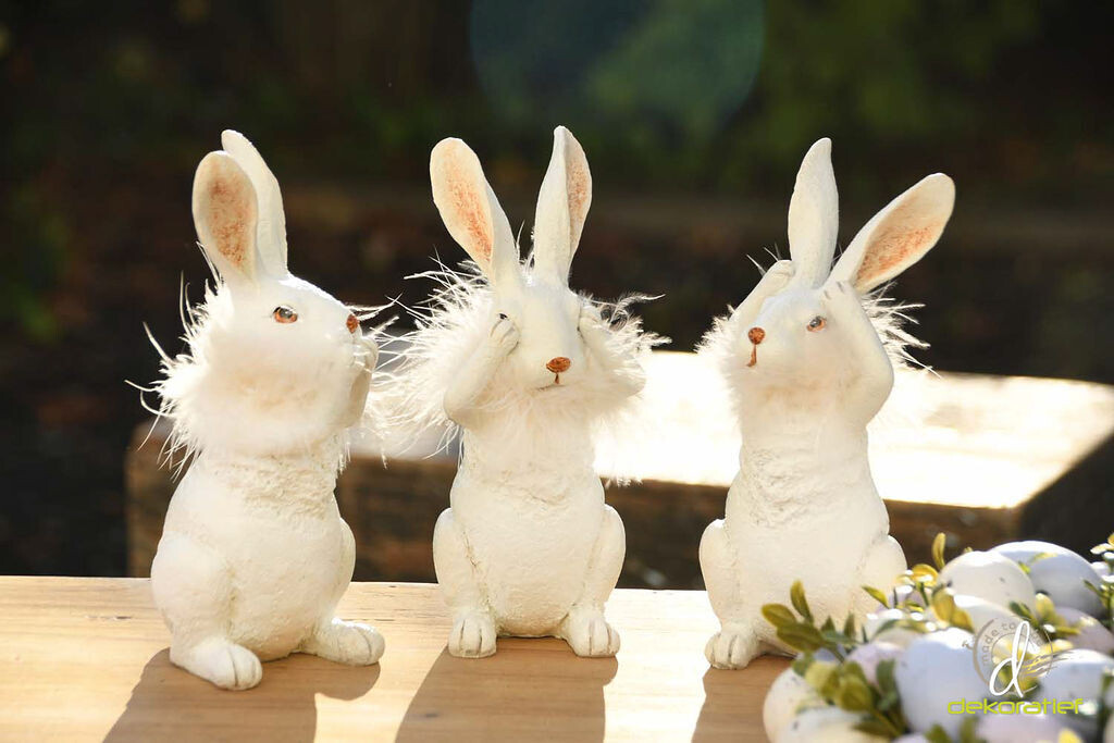 Set 3 bunnies Horen, zien & zwijgen