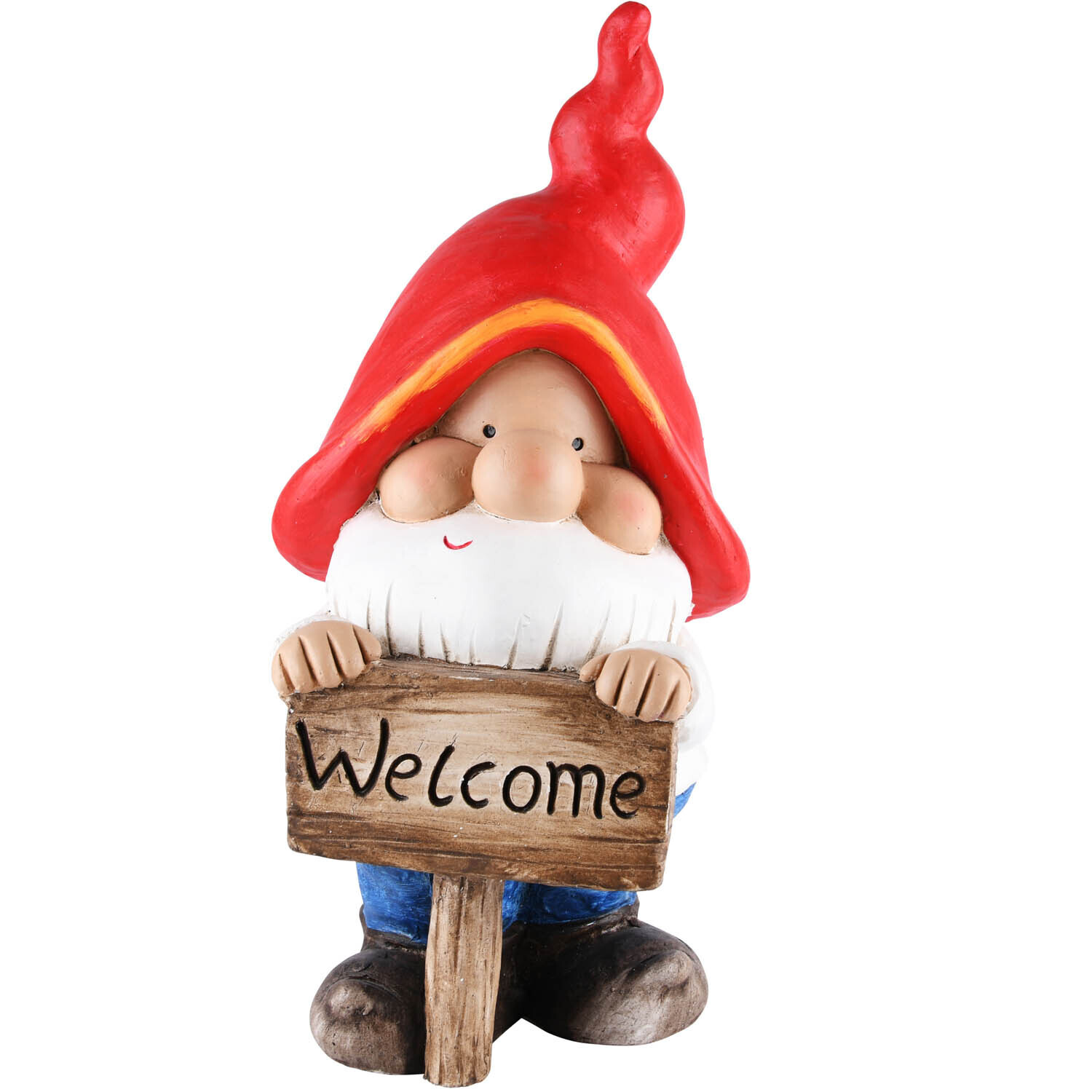 Tuinkabouter met bord 'Welcome'