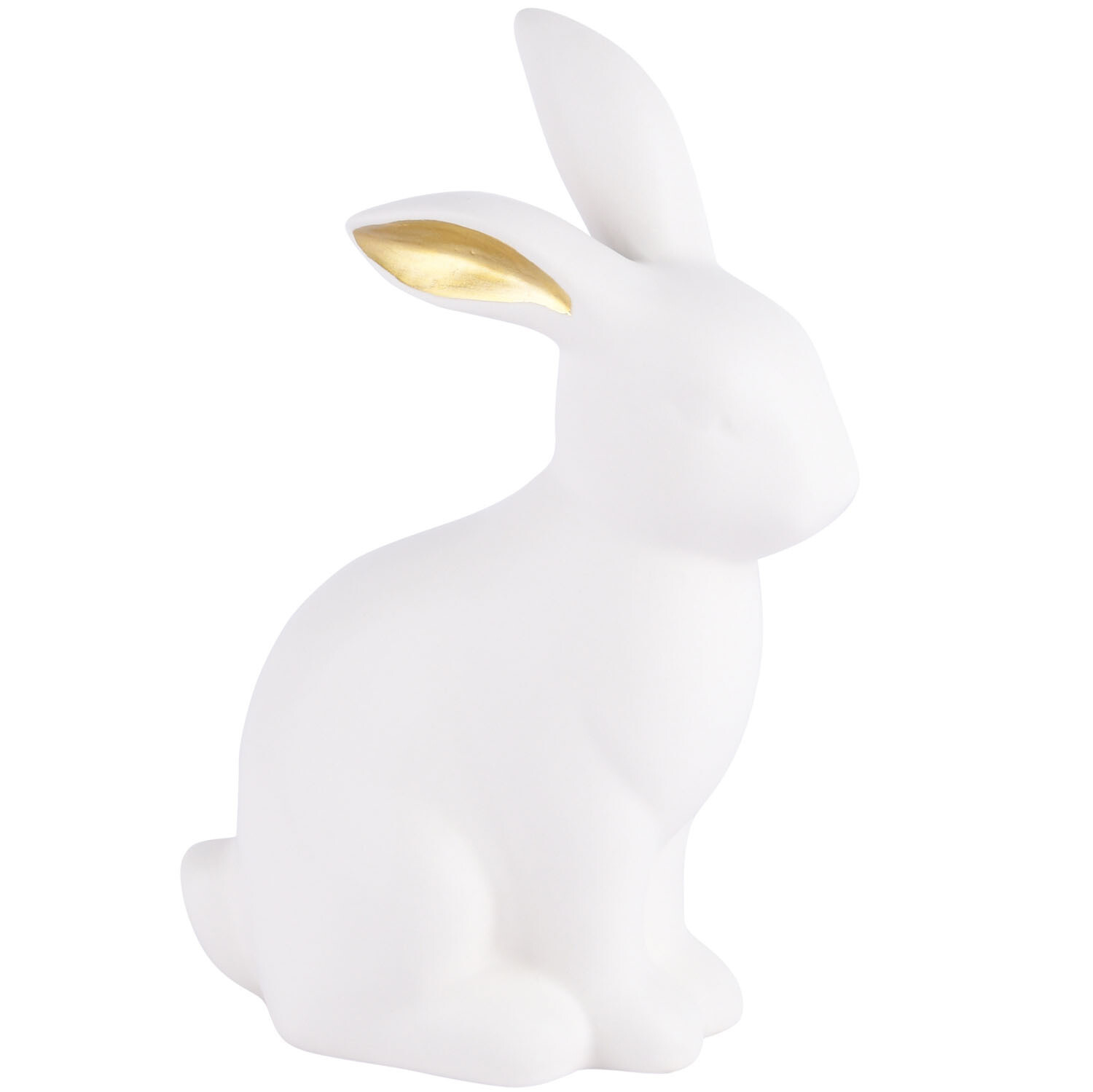 Bunny mat wit/goud keramiek Groot