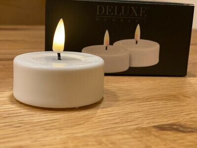 Cream LED Jumbo Tealight Candle D: 6,1 * 5,5 cm (2 stuks)
