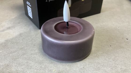 Mocca LED Jumbo Tealight Candle D: 6,1 * 5,5 cm (2 stuks)