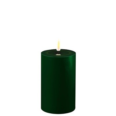 Dark Green LED Candle D: 7,5 * 12,5 cm
