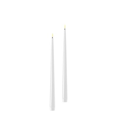 Cream LED Shiny Dinner Candle D: 2,2 x 28 cm (2 stuks)