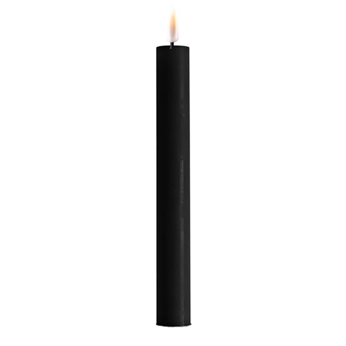 Black LED Dinner Candle D: 2,2 * 24 cm (2 stuks)