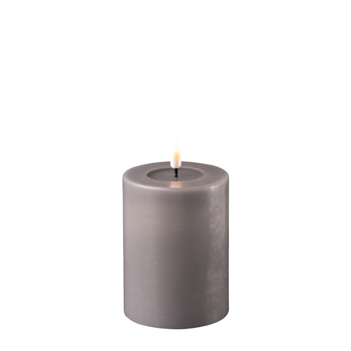 Grey LED Candle D: 7,5 * 10 cm