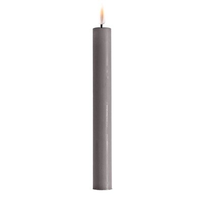Grey LED Dinner Candle D: 2,2 * 24 cm (2 stuks)