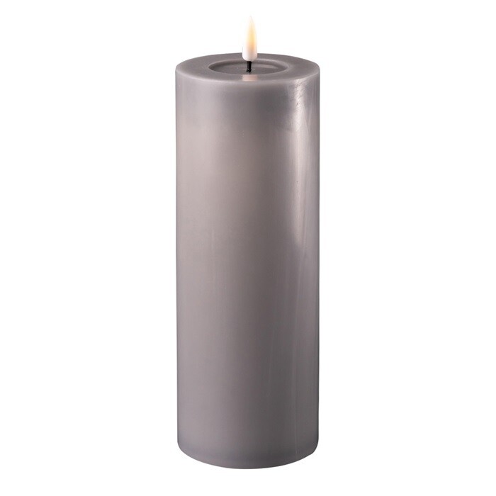 Grey LED Candle D: 7,5 * 20 cm
